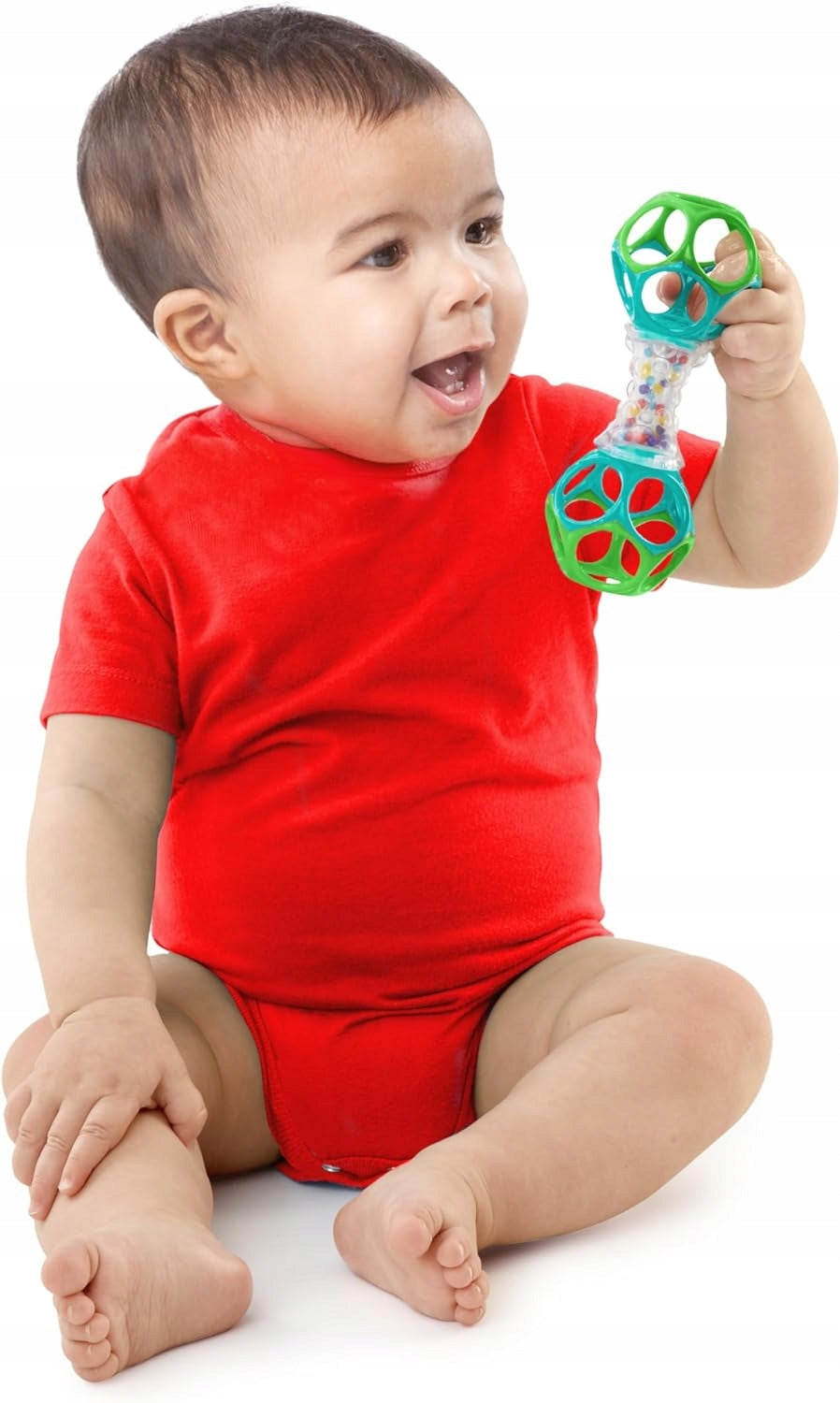 BRIGHT STARTS Oball Shaker hryzadlo s hrkálkou a úchopom, 14,5 cm