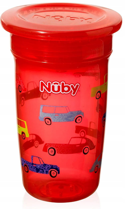 NUBY Sipeez POHÁR NEVYLIEVATEĽNÝ 300 ml, náustok 360 stupňov, MOTÍV AUTÁ, 1 kus