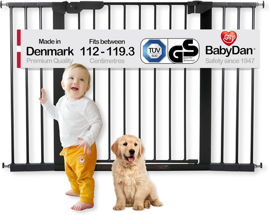 BABY DAN PREMIERE Treppenschutzgitter, schraublose Montage, 112-119,3