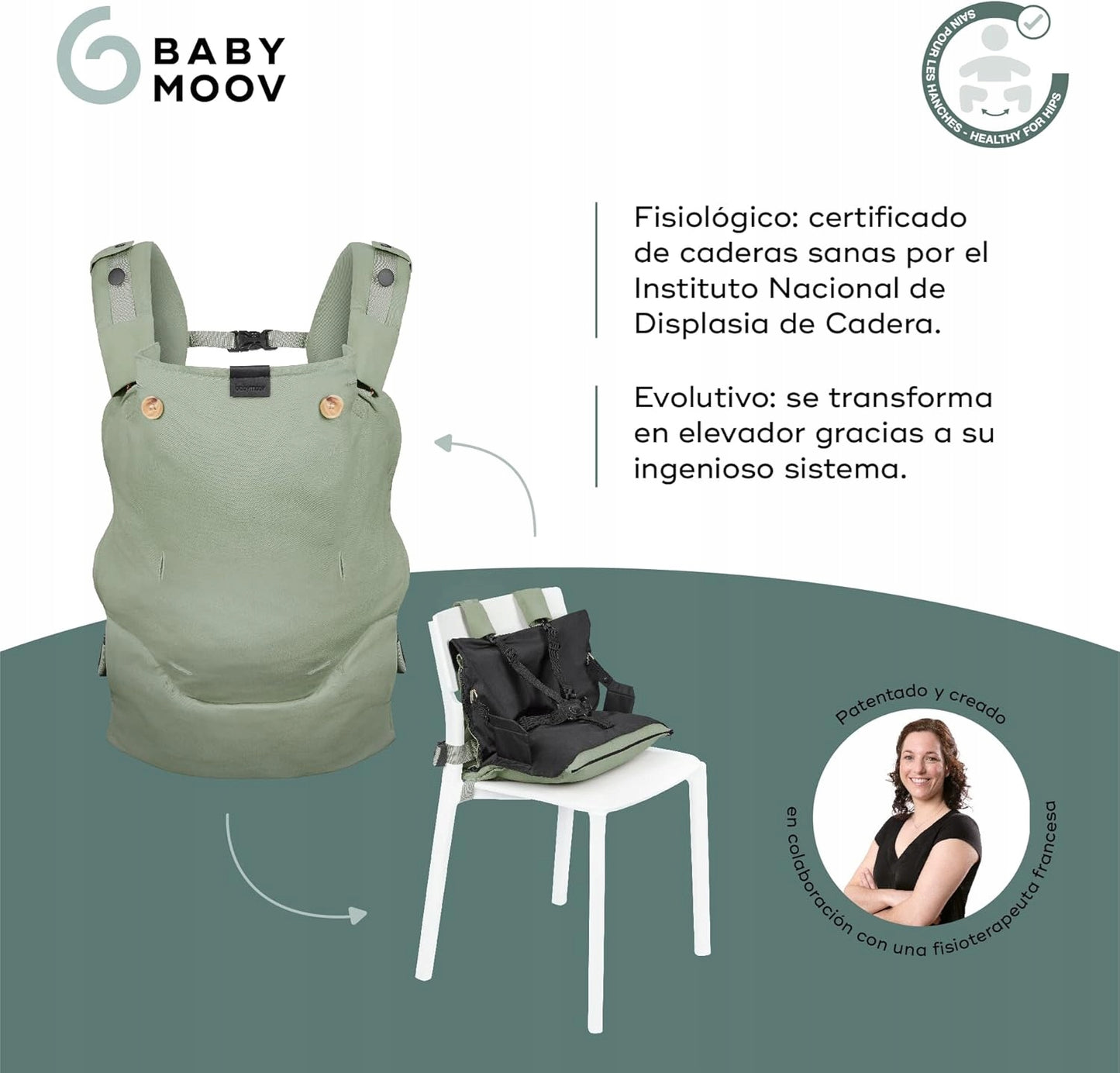 BABYMOOV MOOV&BOOST marsupiu ergonomic și înălțător 2 în 1