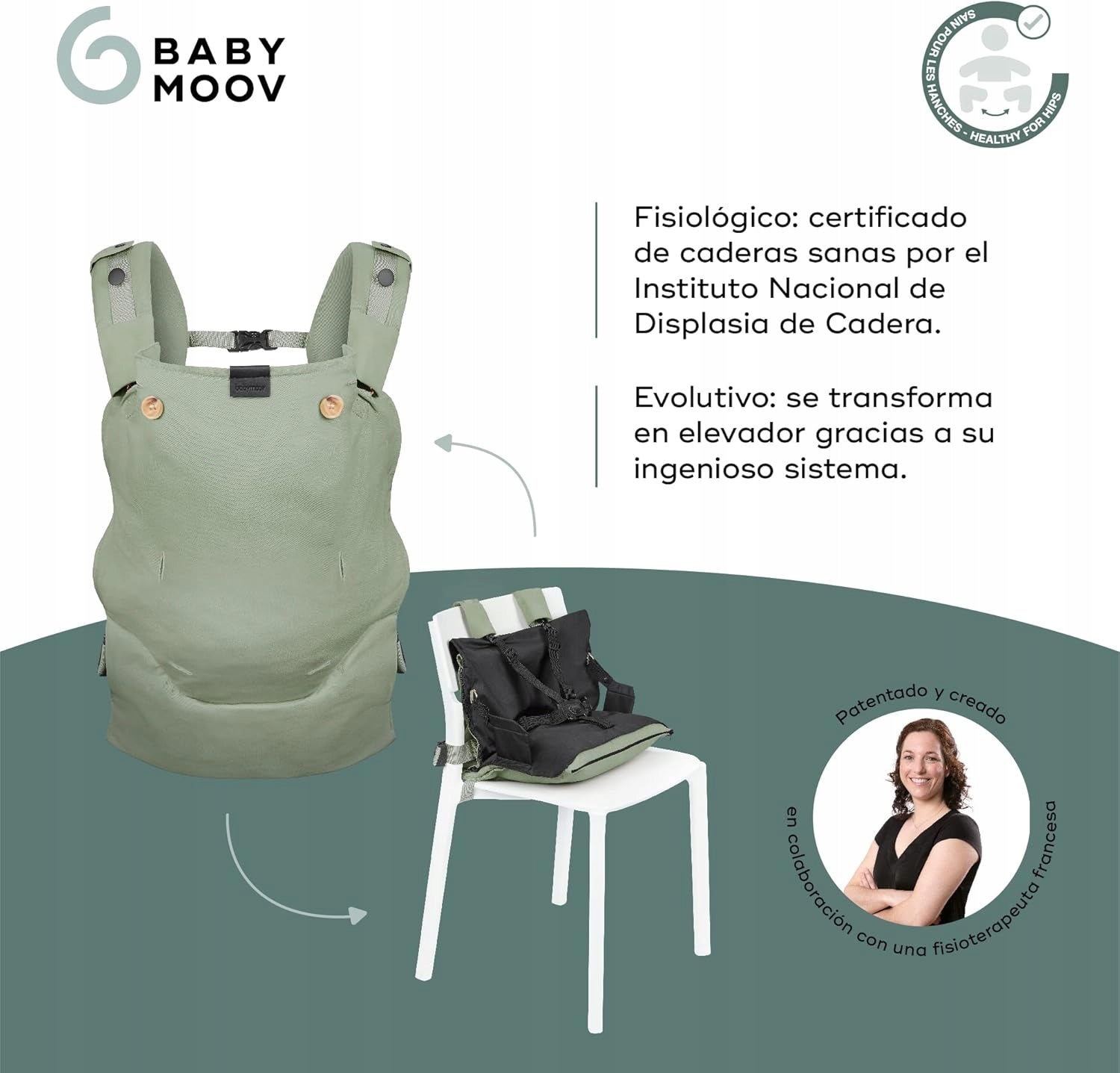 BABYMOOV MOOV&BOOST marsupiu ergonomic și înălțător 2 în 1