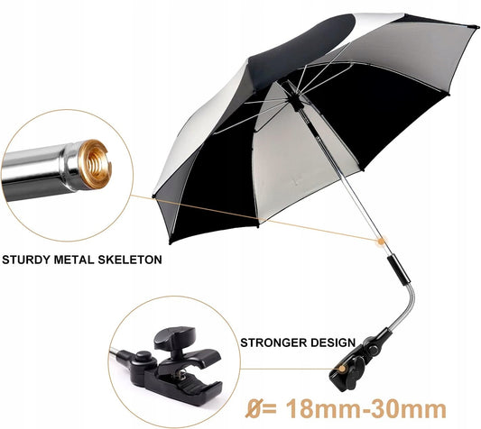 ZJ RIGHTO ochranný slnečník na kočík, priemer 74 cm, s UV ochranou, vodoodolný