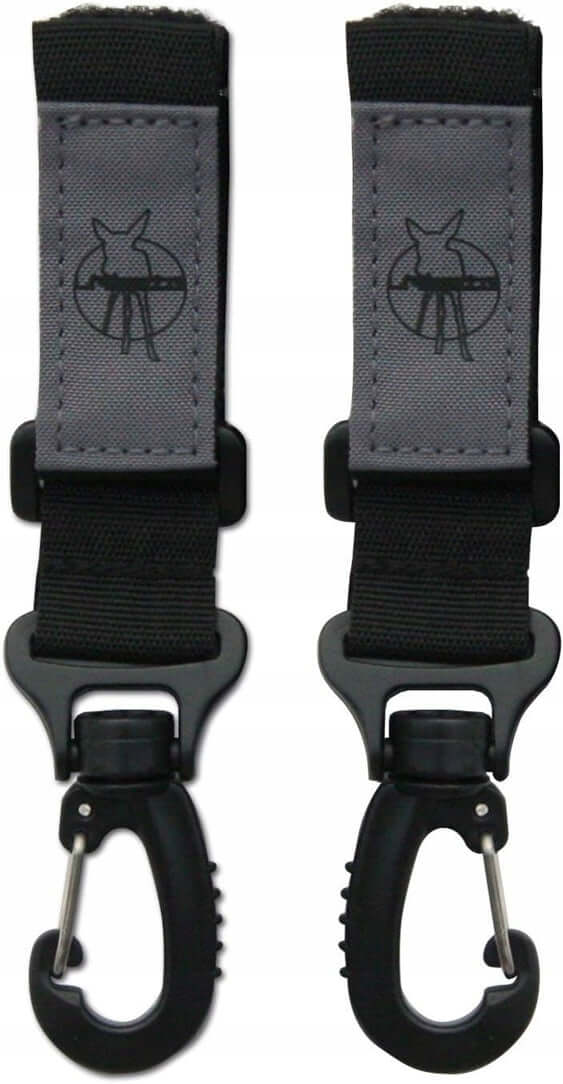 LASSIG Casual Label uchwyty do mocowania torby na ramie wózka 2 sztuki, czarne, regulowane z rzepami