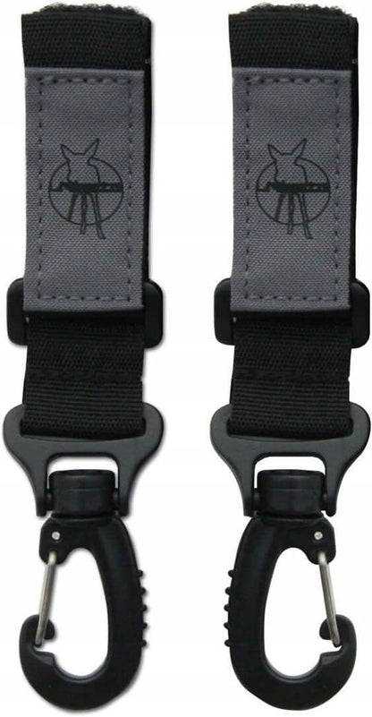 LASSIG Casual Label uchwyty do mocowania torby na ramie wózka 2 sztuki, czarne, regulowane z rzepami