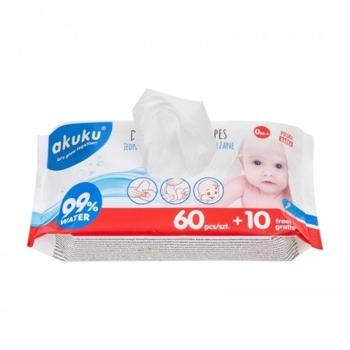 AKUKU vlhčené obrúsky s vodou x70