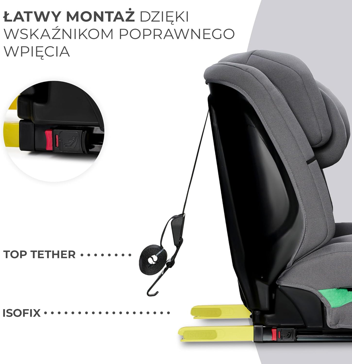KINDERKRAFT SAFETY FIX 2 i-Size autosedačka 9–36 kg, skupina 1/2/3, ISOFIX