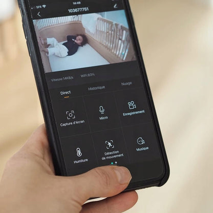 BEABA Zen Premium elektronická pestúnka s kamerou 360° Full HD aplikácia