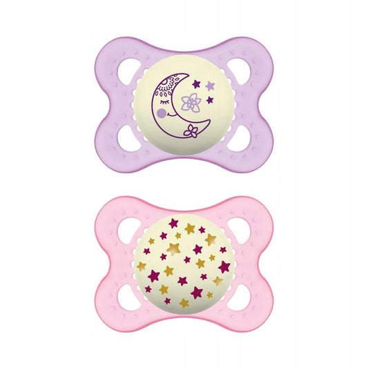 MUM ORIGINAL NIGHTglow-in-the-dark orthodontic dummiesages 2-6 monthsrubberBPA and BPS freepost-sale