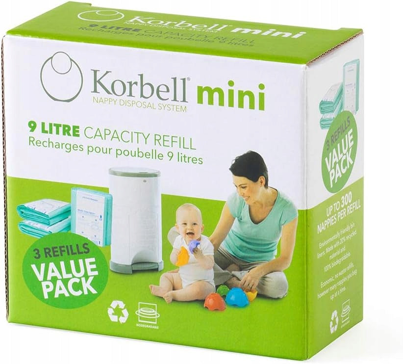 KORBELL wkłady do pojemnika na pieluchy 9L 3x MINI