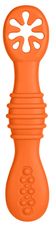 VICLOON Sticky Spoon silikonová lžička 2,5 x 10 cm 4 m+ oranžová