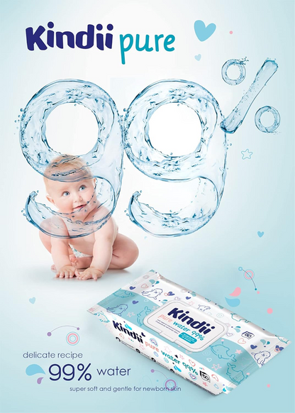 KINDII Pure Water 99 vlhčené obrúsky s vodou x60