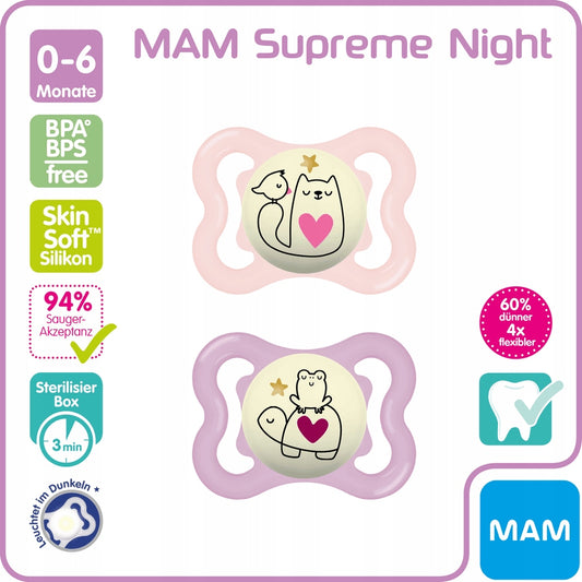 MAM SUPREME NIGHT πιπίλα σιλικόνης 2-6 μηνών