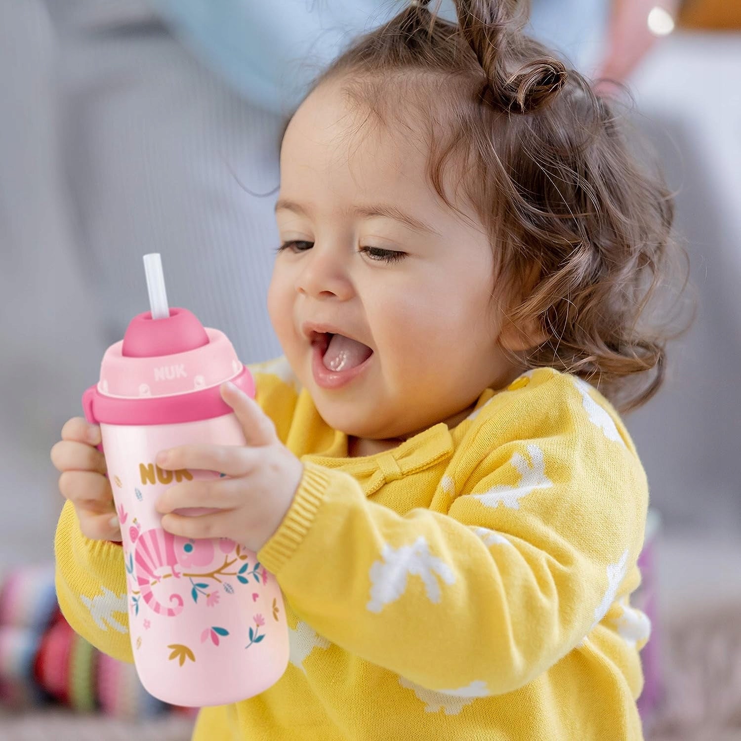 NUK Flexi Cup FĽAŠA so slamkou, 300 ml