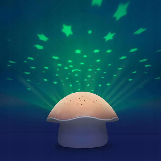 PABOBO Mushroom projektor hviezd s melódiami a senzorom plaču HUBA