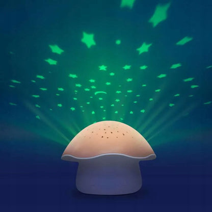 PABOBO Mushroom projektor hviezd s melódiami a senzorom plaču HUBA