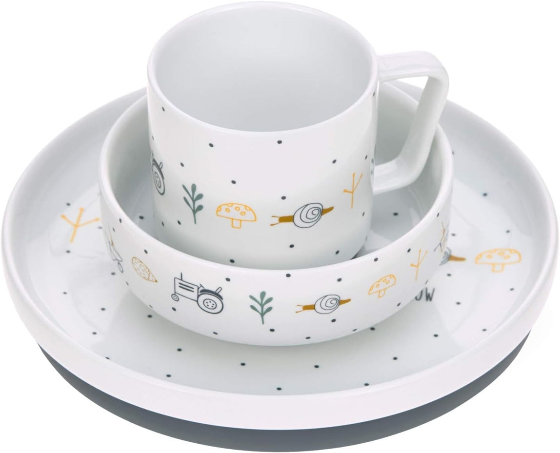 LASSIG Garden Explorer talerzyk, miseczka i kubek porcelanowy