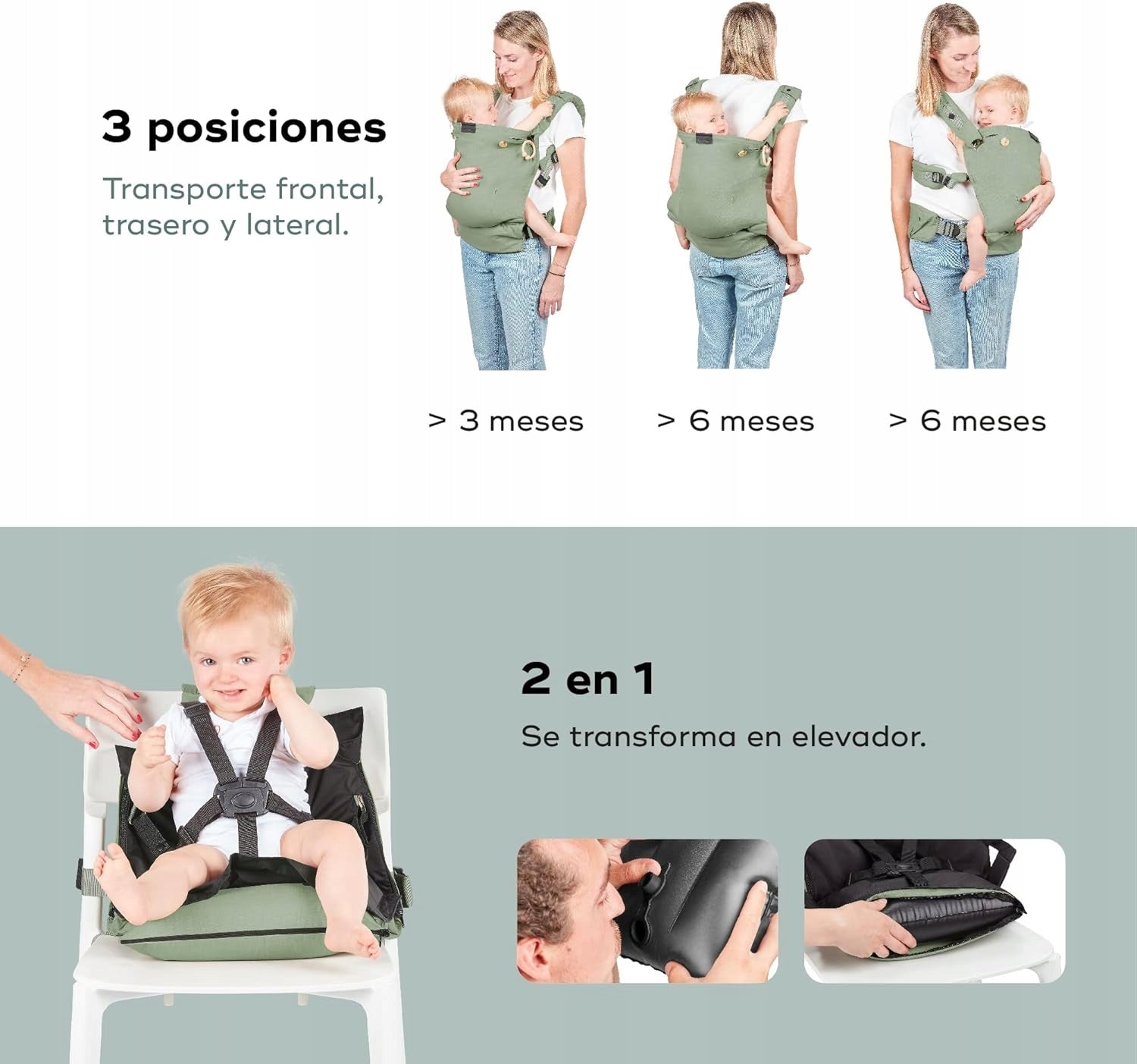 BABYMOOV MOOV&BOOST marsupiu ergonomic și înălțător 2 în 1