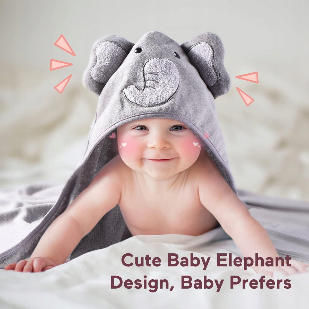 MOMCOZY uterák s kapucňou x2 76x76 + 6 umývacie utierky 24x24