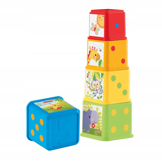 FISHER-PRICE pyramida na skládání se zvířátky 5ks 6m+