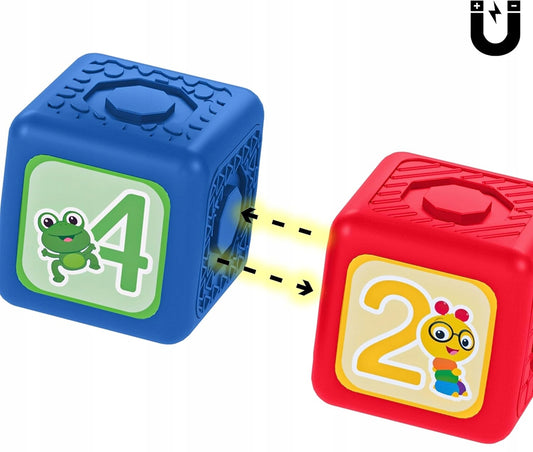 BABY EINSTEIN Connectables Add & Stack magnetické kocky 6 kusov