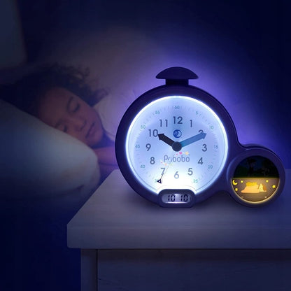 PABOBO Kid'Sleep BUDZIK EDUKACYJNY niebieski, podświetlany budzik do nauki wstawania dla dzieci