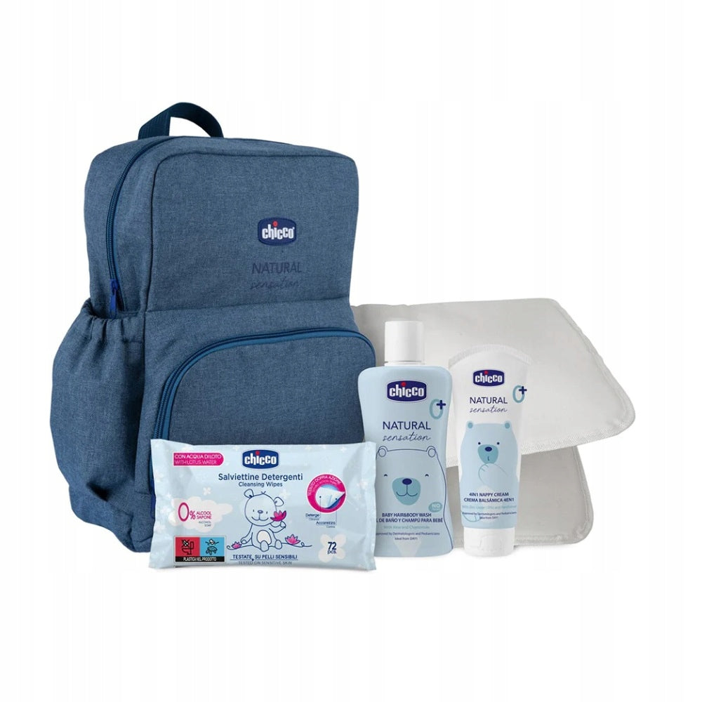 CHICCO Natural batohová taška na plienky a príslušenstvo + kozmetika