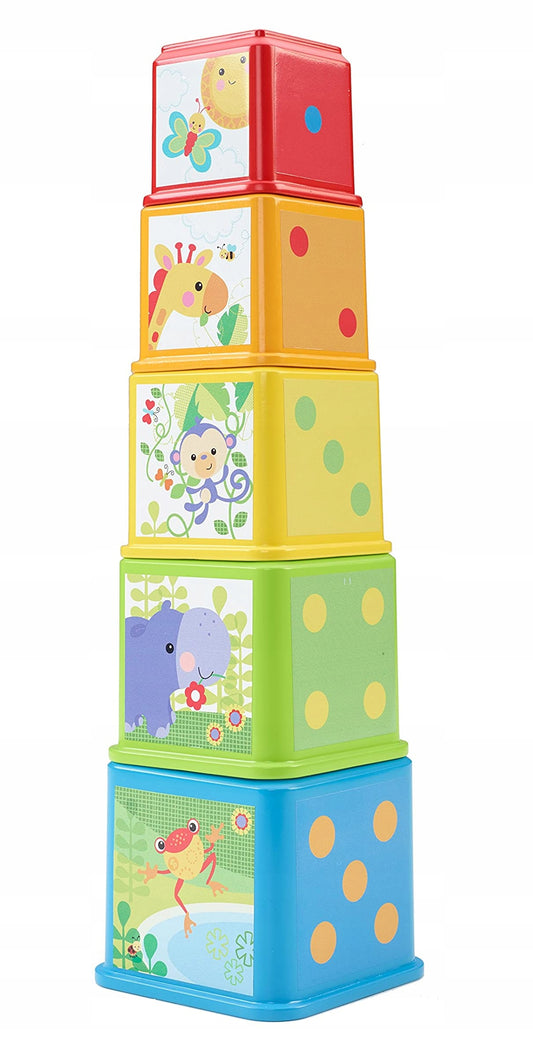 FISHER-PRICE pyramida na skládání se zvířátky 5ks 6m+
