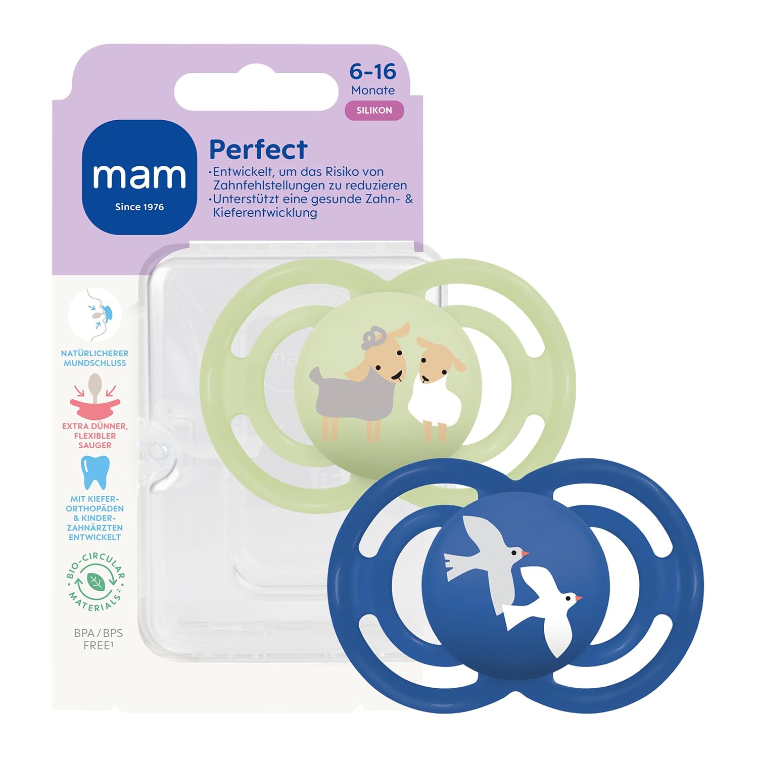 MAM Perfect silikónový cumlík 6 – 16 mesiacov x2