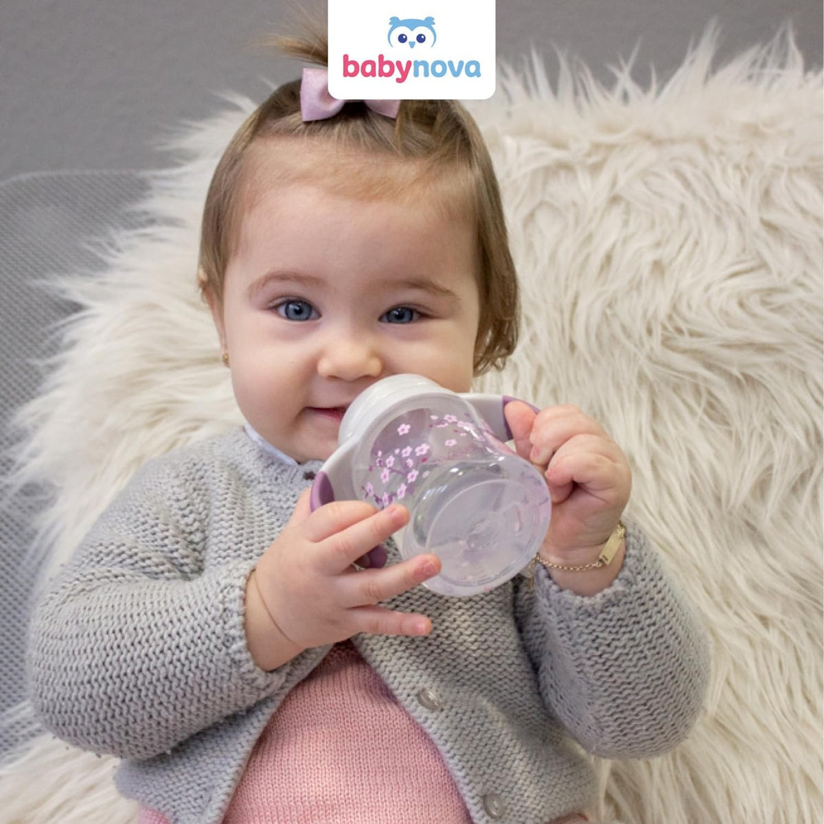 BABYNOVA Learner Bottle fľaša 150 ml s pomalým prietokom 0-24 mes.
