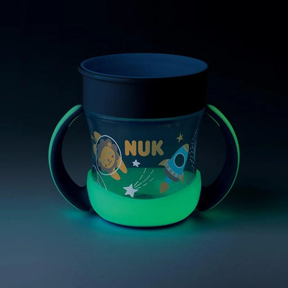 NUK Mini Magic Cup netečúci pohár svietiaci v tme 360° 160 ml 6 m+