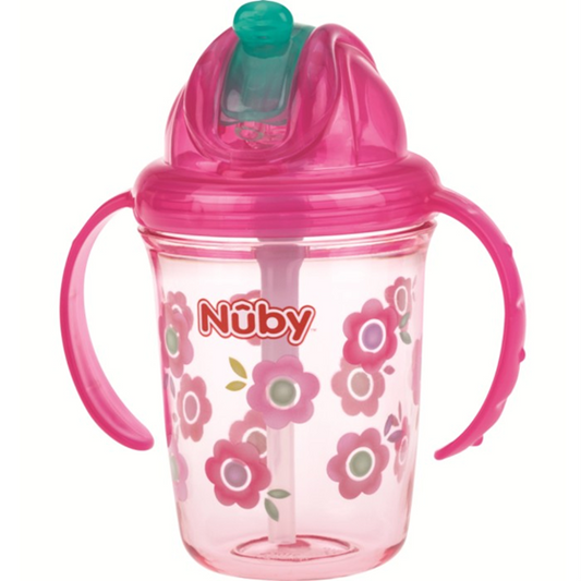 NUBY Flip-it Cup netečúci pohár so slamkou 12 m+ 240 ml