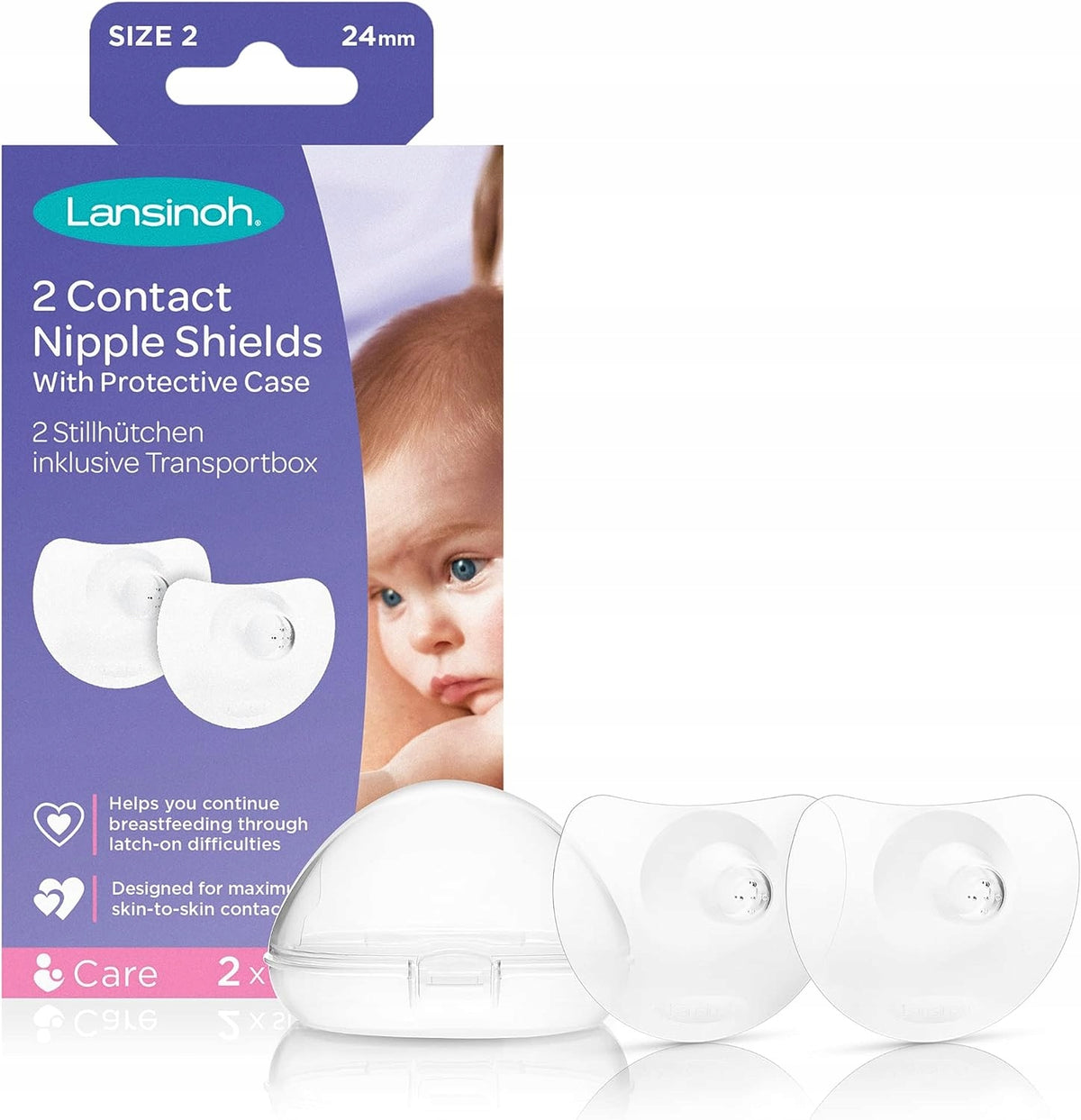 LANSINOH klobúčiky na bradavky, veľ. 2, 24mm