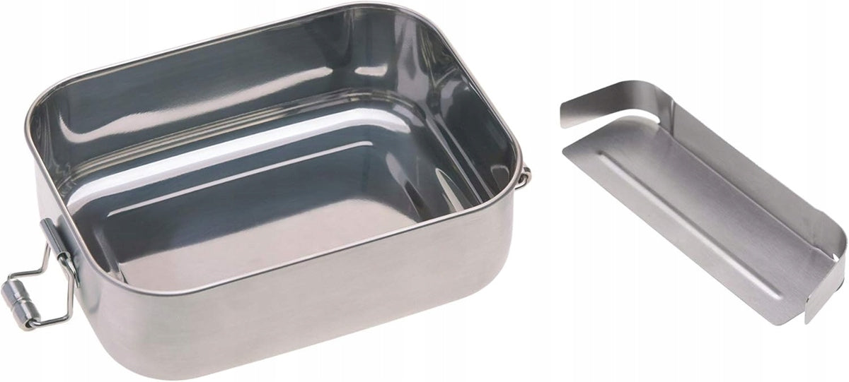 LASSIG Garden Explorer oceľovo-bambusový desiatový box 12,7 × 17,5 cm