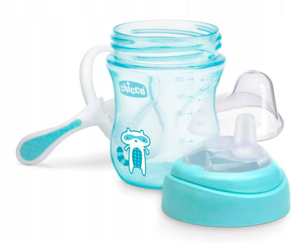 CHICCO Transition Cup netečúci pohár s náustkom a úchytmi 200 ml 4 m+