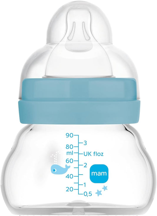 MAM Feel Good sklenená fľaša 90 ml 0 m+ cumlík 1