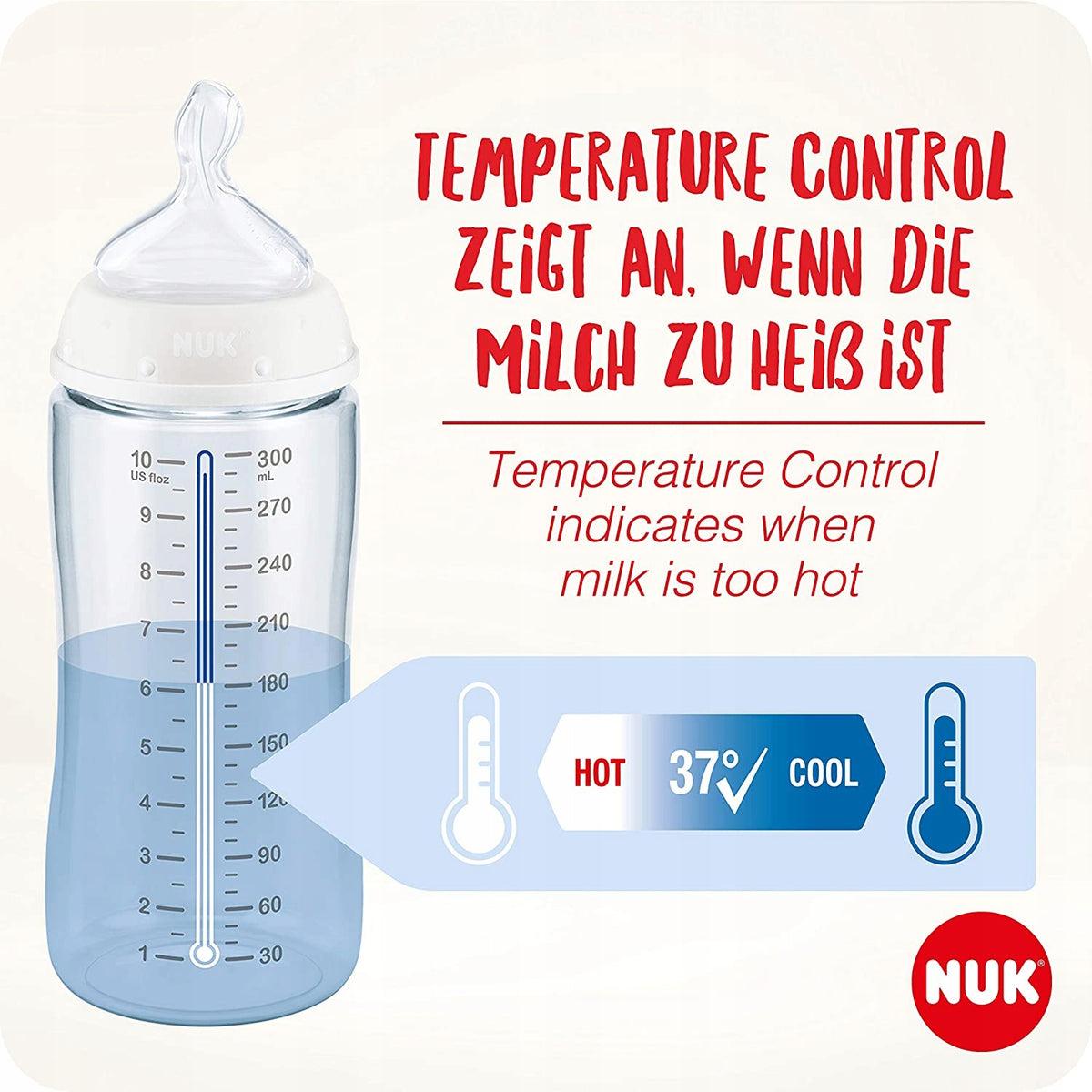 NUK NIGHT súprava fliaš 2x 300 ml KONTROLA TEPLOTY