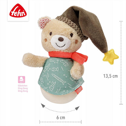 FEHN Medvedík Bruno hrkálka 14cm