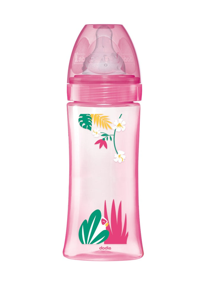 DODIE fľaša 330 ml, cumlík 3, rýchly prietok, 6 m+