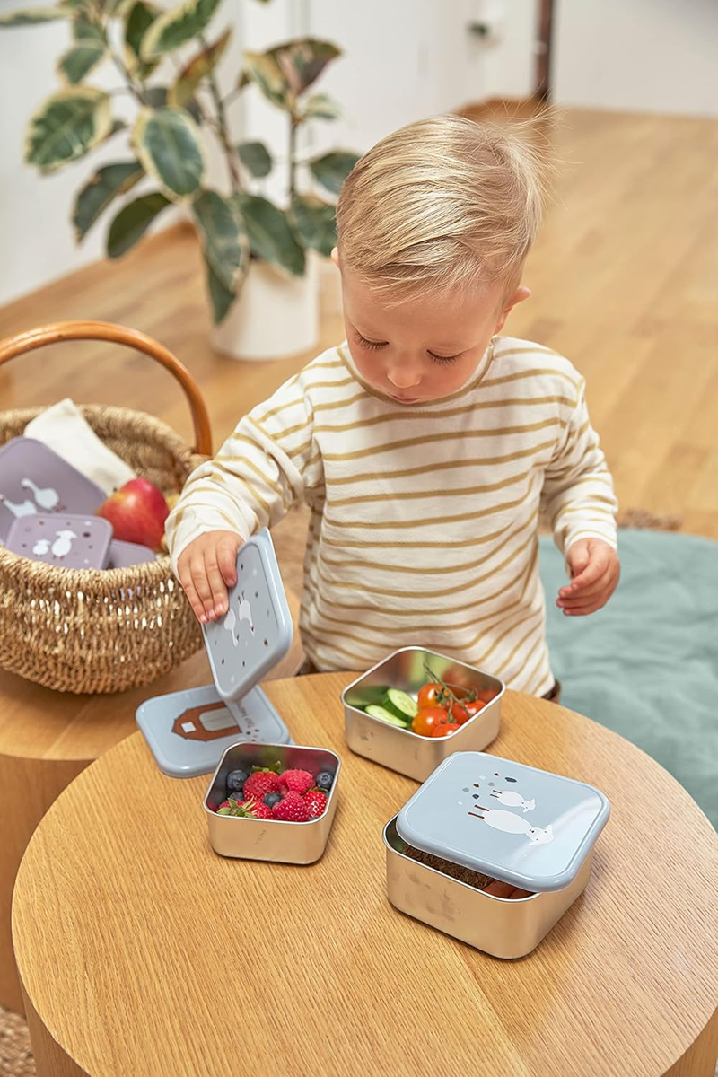 LASSIG Snackbox oceľové KRABIČKY NA OBČERSTVENIE x3