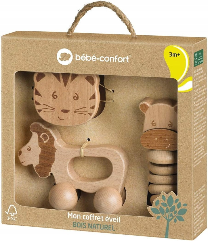 BEBE CONFORT wooden toy set with rattles, 3+ months