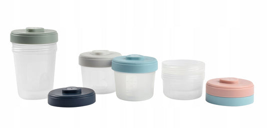 BEABA 6 containers with caps
