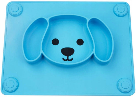 Alfombrilla plato antideslizante con 3 compartimentos para niños