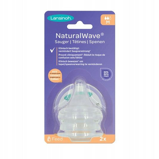LANSINOH NaturalWave smoczki do butelki 3m+ "O