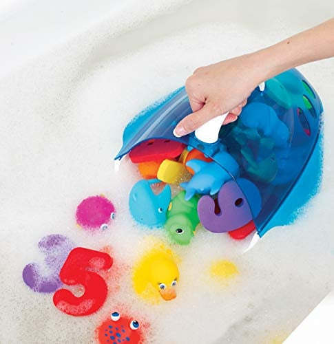 Munchkin Bath Toy Scoop košík na hračky do kúpeľa modrý