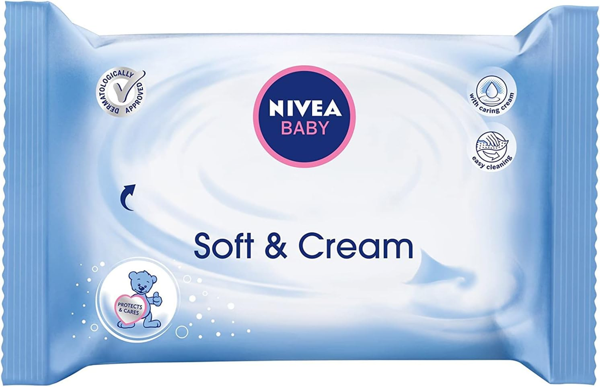 NIVEA BABY vlhčené obrúsky SOFT&CREAM, x63