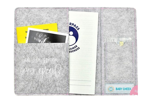 BABY CHEEK funda de fieltro para tarjeta de embarazo ELEFANTE 13,5 x 19,5 cm