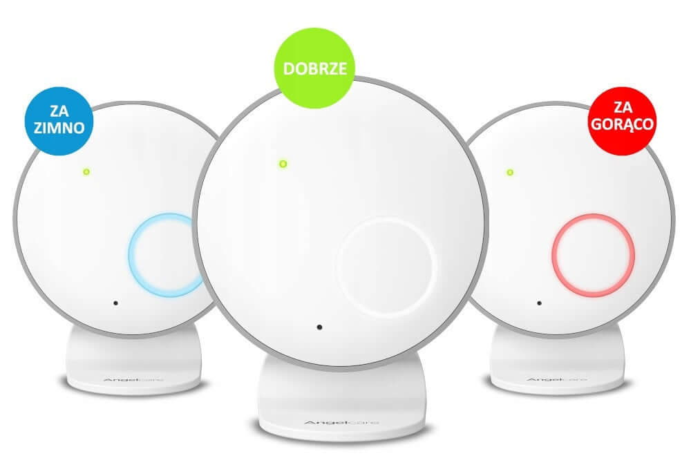 ANGELCARE SmartSensor Pro2 niania elektroniczna + 2 czujniki ruchu z oznaczeniami za zimno, dobrze i za gorąco