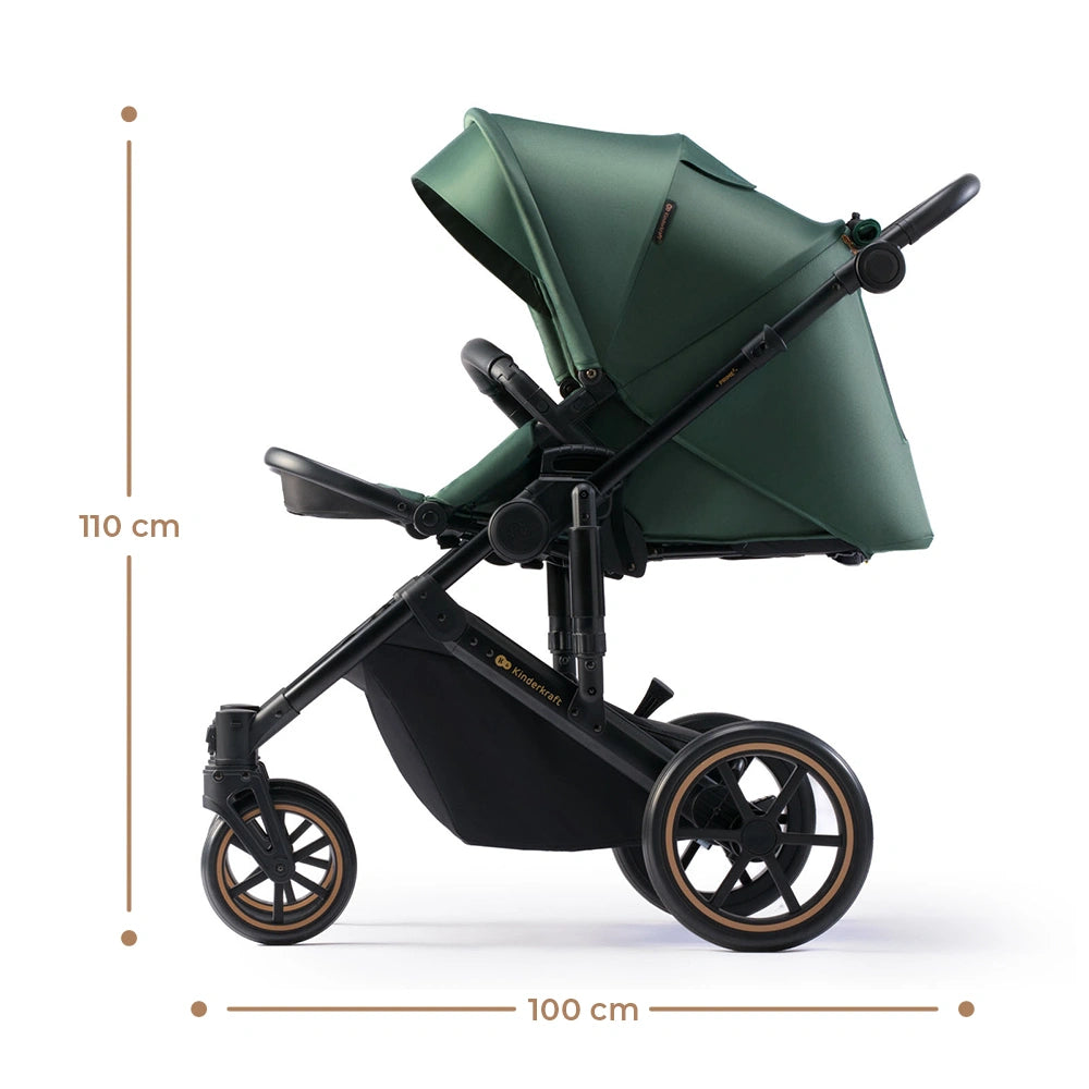 KINDERKRAFT PRIME2 2w1 wózek wielofunkcyjny do 22kg – DARK GREEN – zdjęcie 4