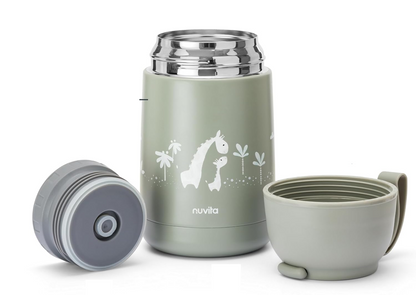 NUVITA 4475 Edelstahl-Speisethermoskanne 620 ml 0+ GIRAFFEN