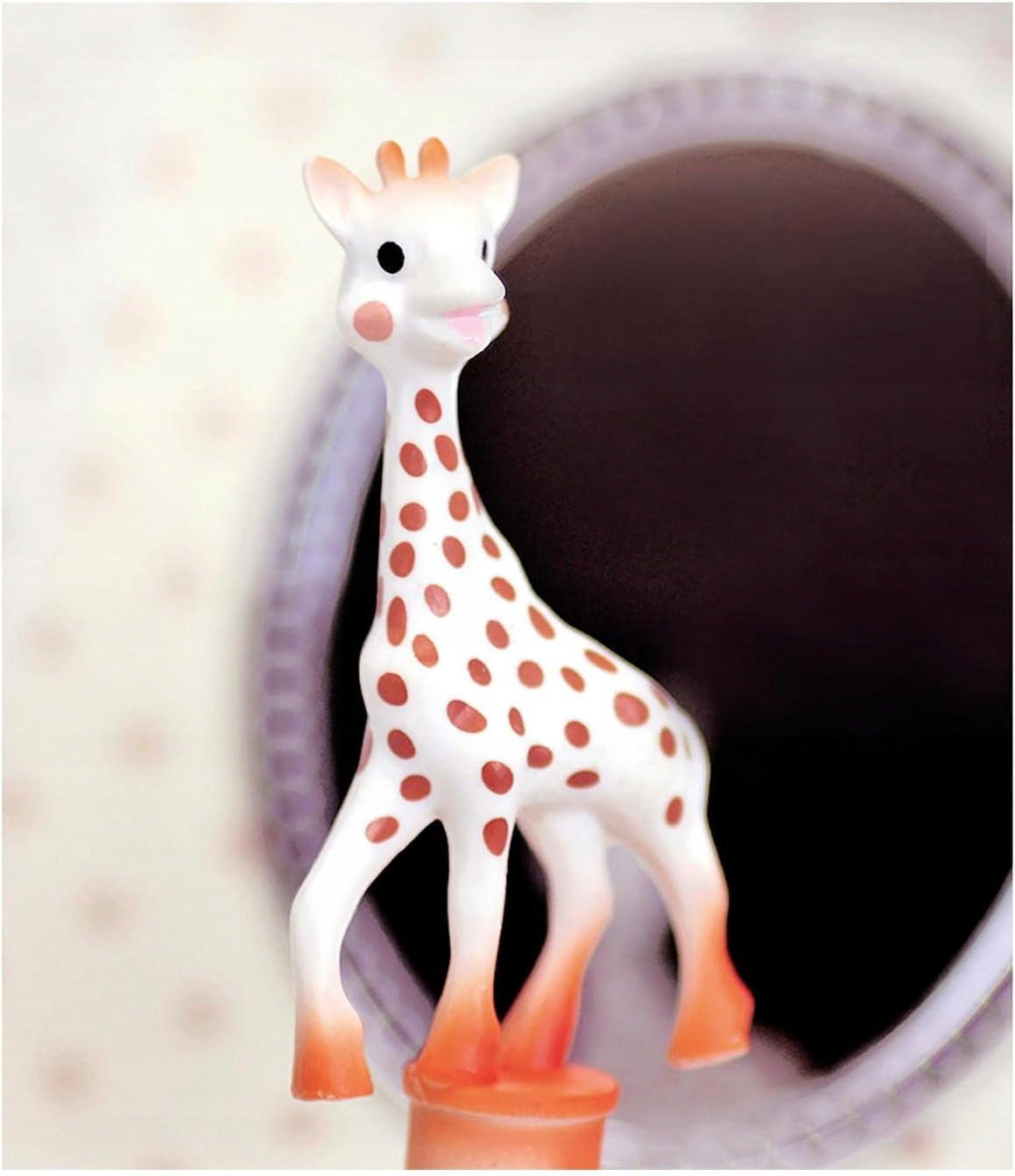 TROUSSELIER nakręcana pozytywka świecąca w ciemności SOPHIE LA GIRAFE z żyrafą Sophie, niebieska, 12 m+